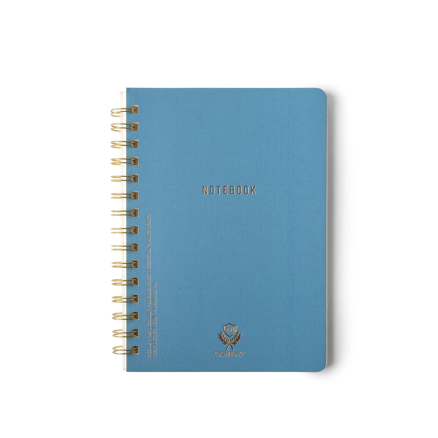 Textured Paper Twin Wire Notebook - Medium Blue