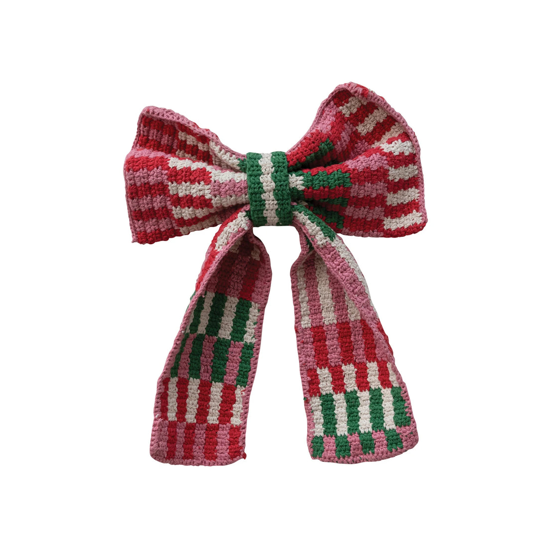 Crocheted Bow with Metal Clip