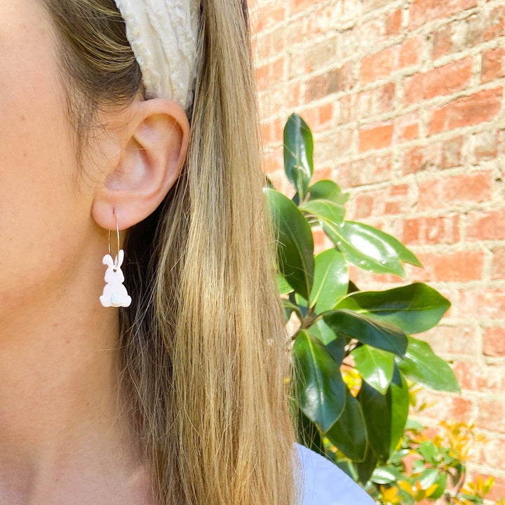 Bunny Cottontail Hoops in Pink