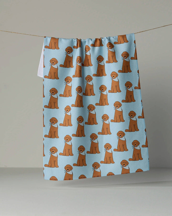 Doodle Days Tea Towel: Powder-blue