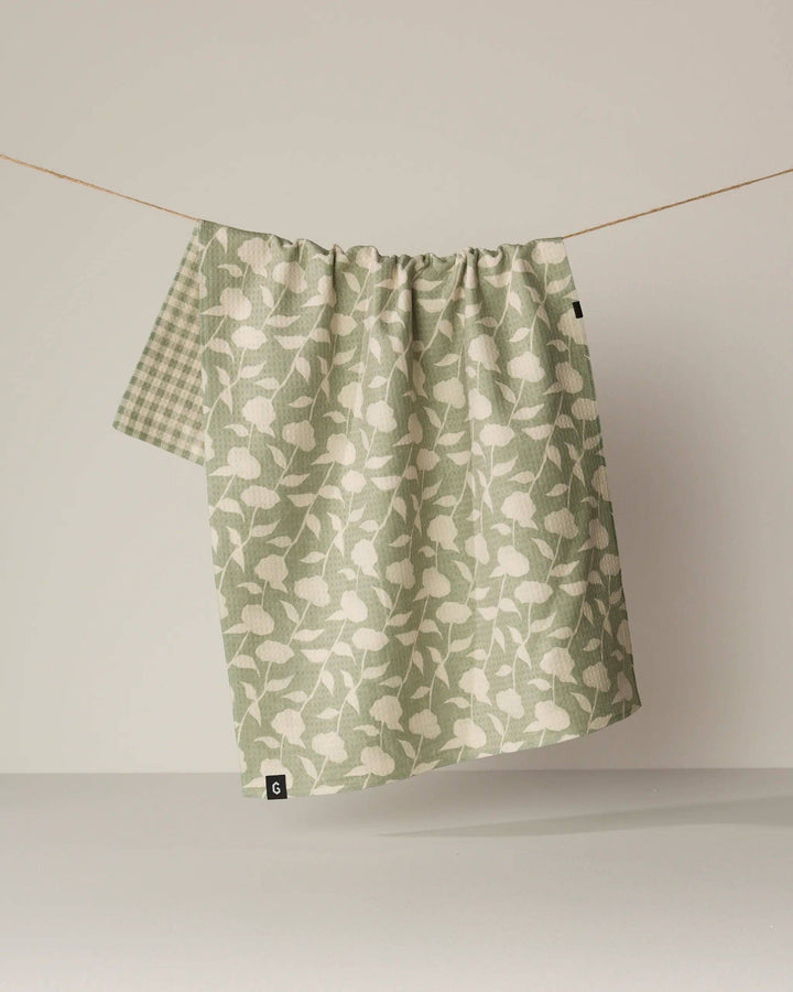 Geometry - Sage Blossom Luxe Kitchen Towel