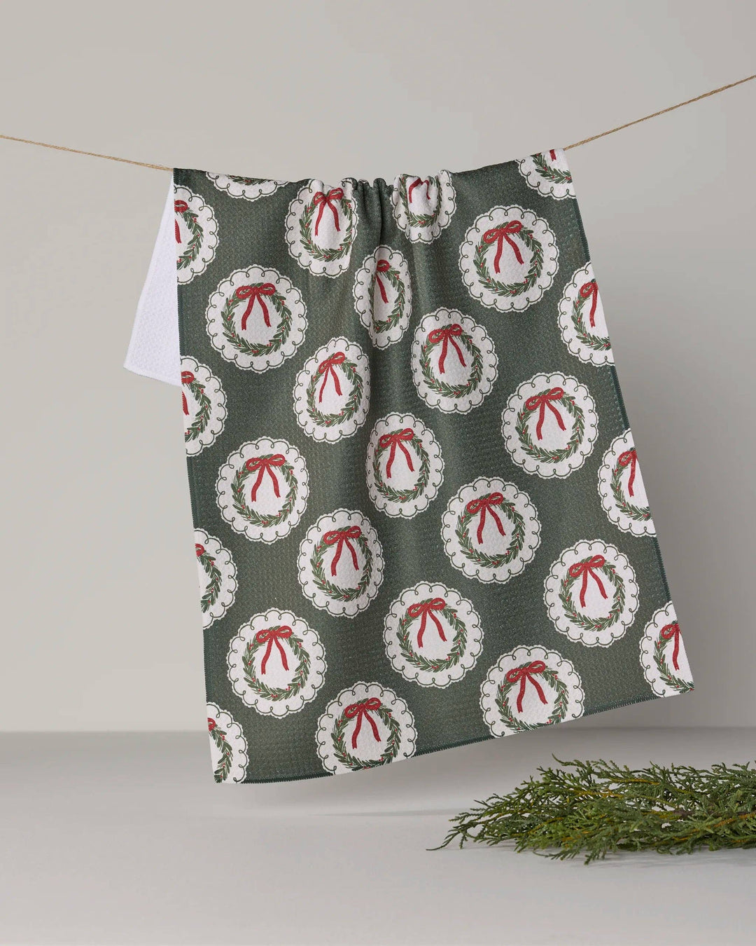 Geometry - Merry Wreaths Tea Towel - Holiday 2026