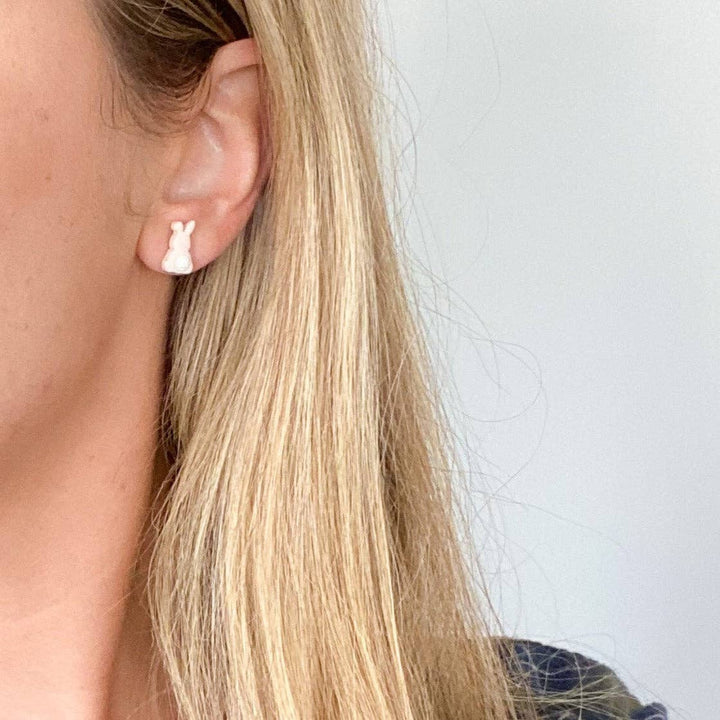 MINI Bunny Cottontail Studs in Pink