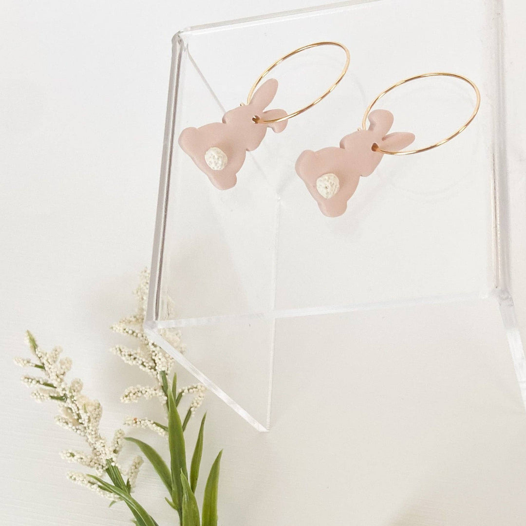 Bunny Cottontail Hoops in Pink