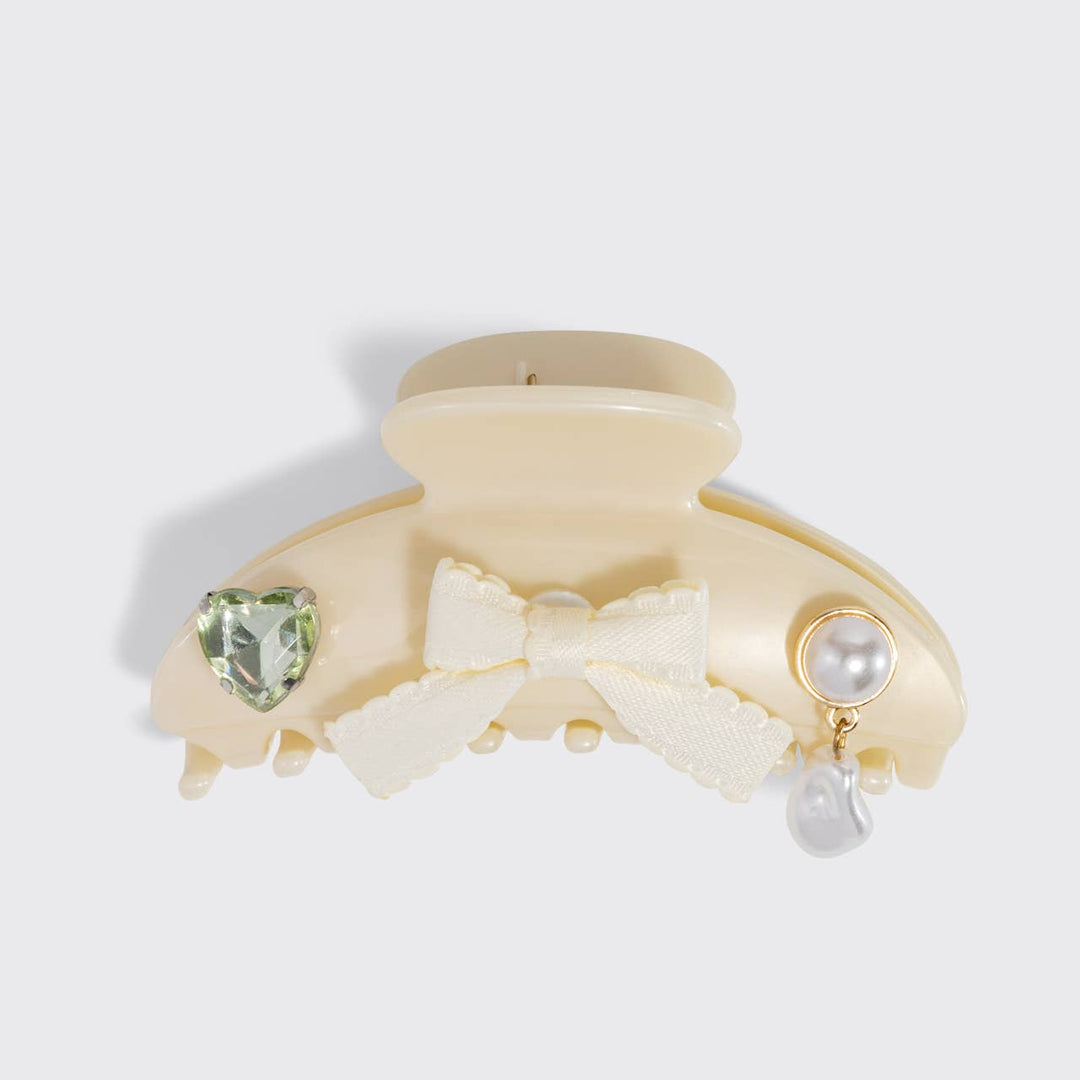 Curved Claw Clip 7pc Set Vintage- Pearlized Cream