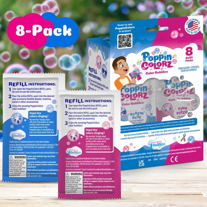 PoppinColorz Color Bubbles - 8-pack Refills