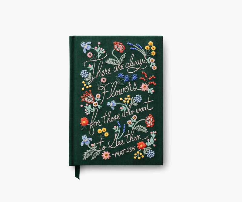 There Are Always Flowers Embroided Journal