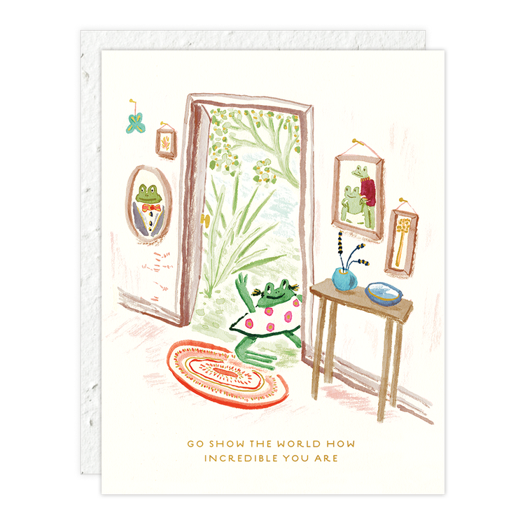 Girl Frog Congratulations Card