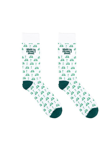 Golf Cart Bamboo Crew Socks