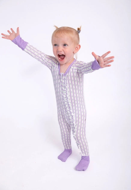 Zip Pajamas Lilac Ribbons