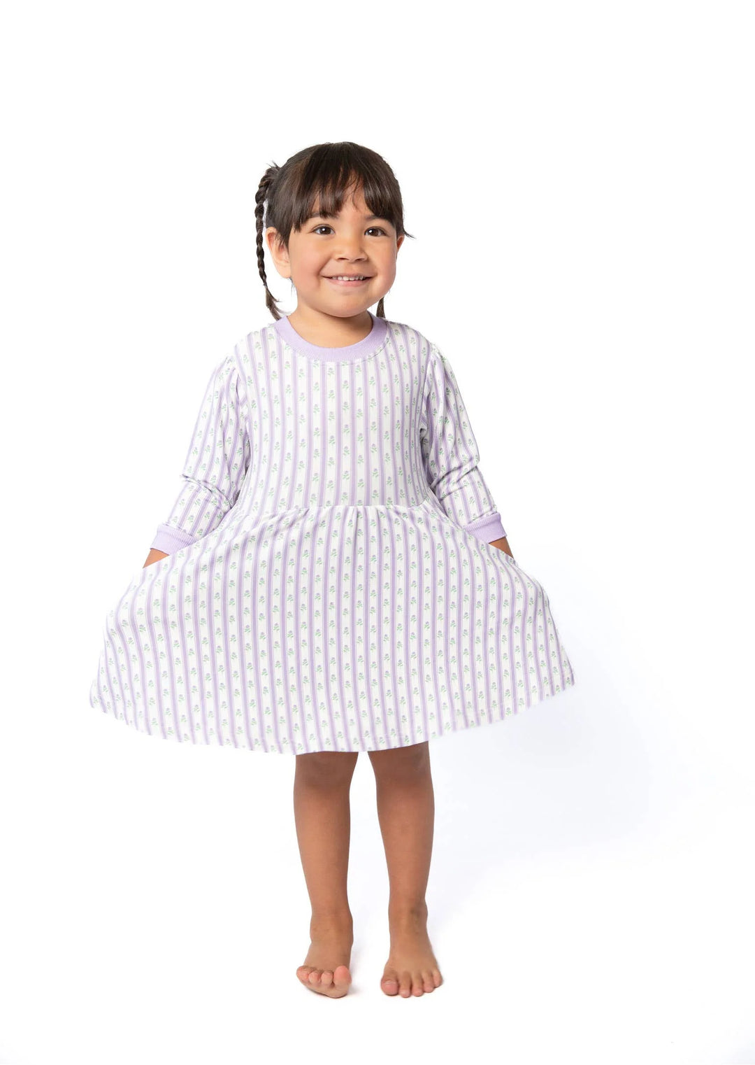 Sweatshirt Dress Lilac Ribbons