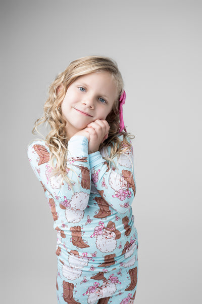 Blue Cowboy Santa Pajamas by SweetHart