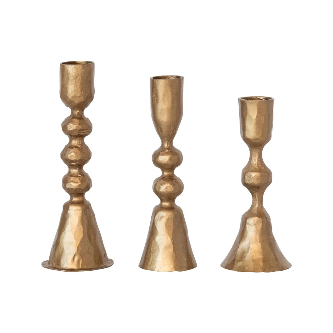 Cast Iron Taper Holder Gold