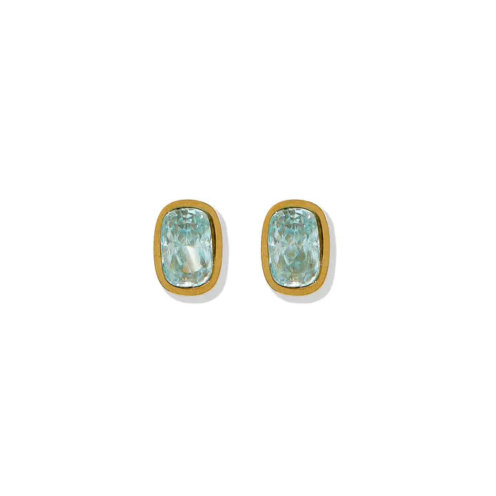 Kay Blue Screwback Stud by Linny