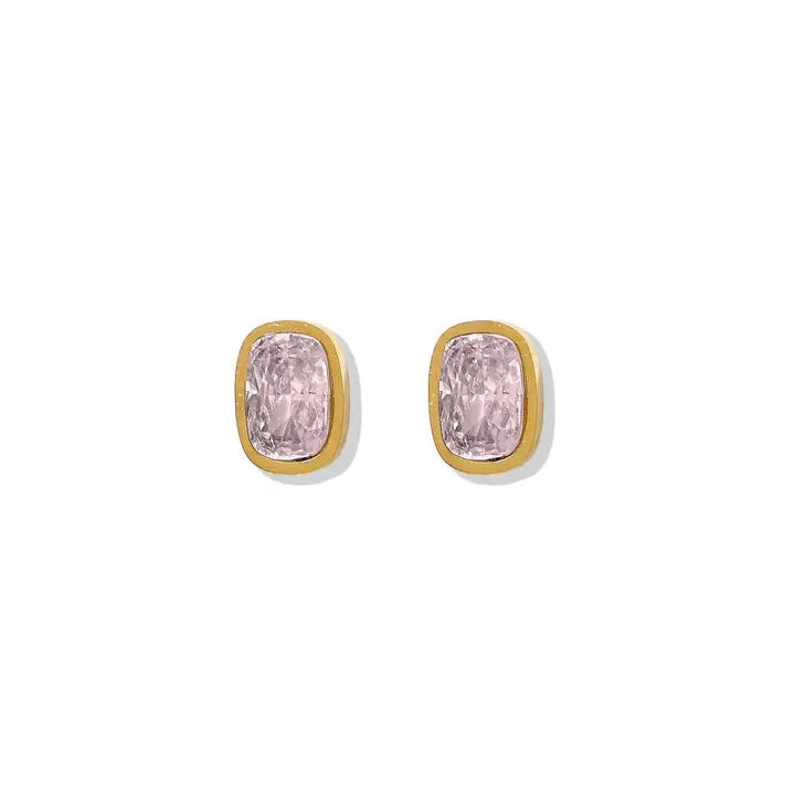 Kay Pink Screwback Stud by Linny