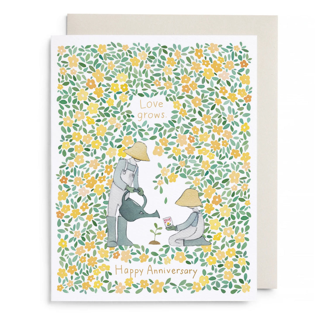 Yellow Garden Anniversary Card
