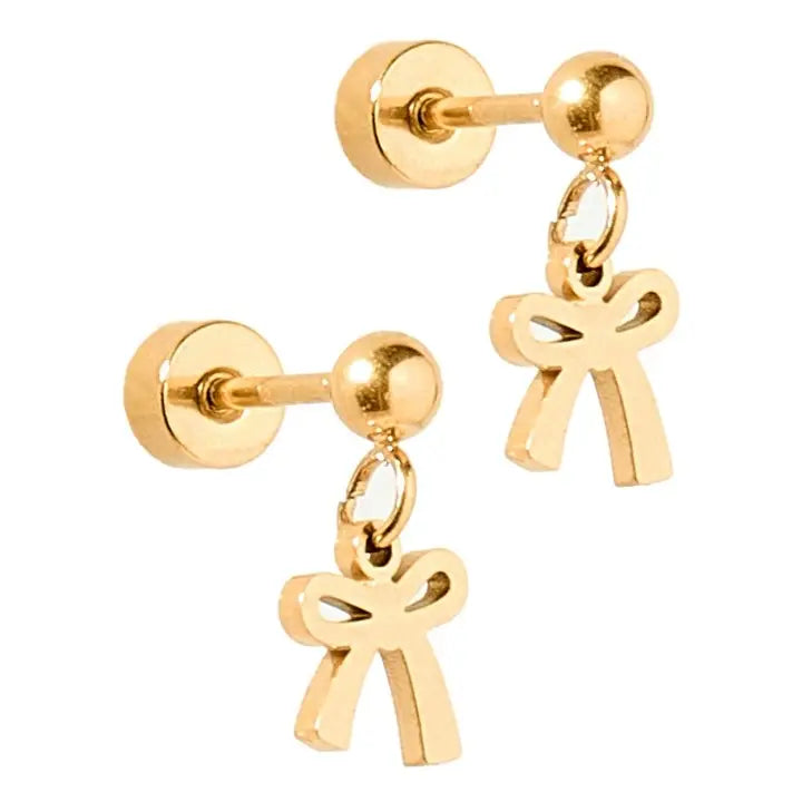 Millie Bow Screwback Stud Earrings by Linny Co.