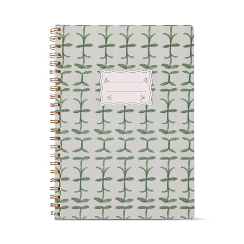 Tulip Twin Wire Notebook Green Vine