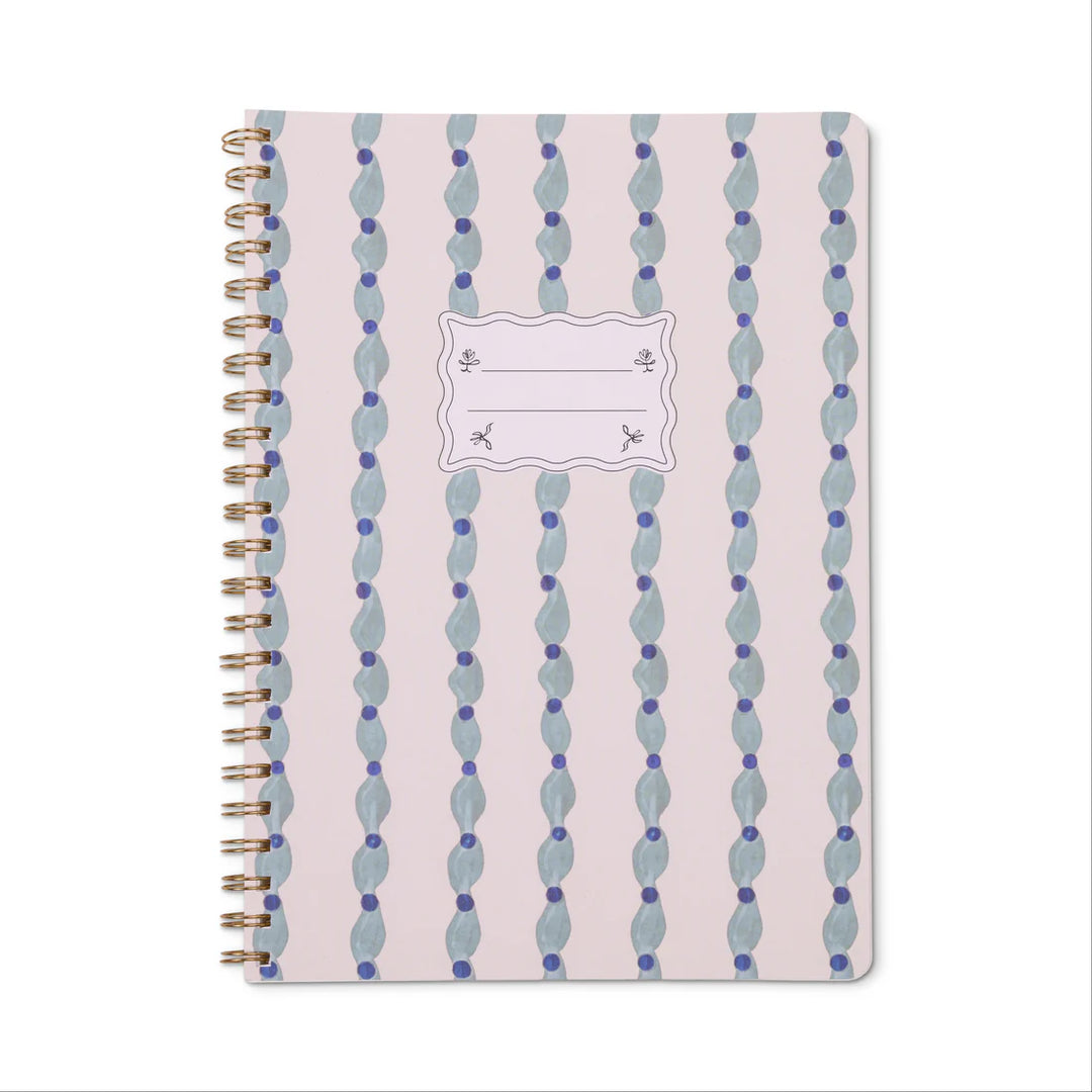 Tulip Twin Wire Notebook Wavy Blue