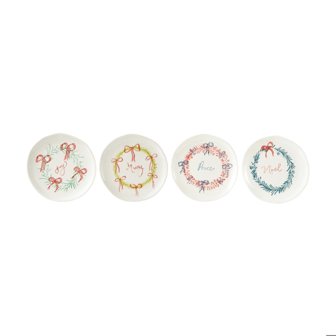 Stoneware Plate with Holiday Wreath