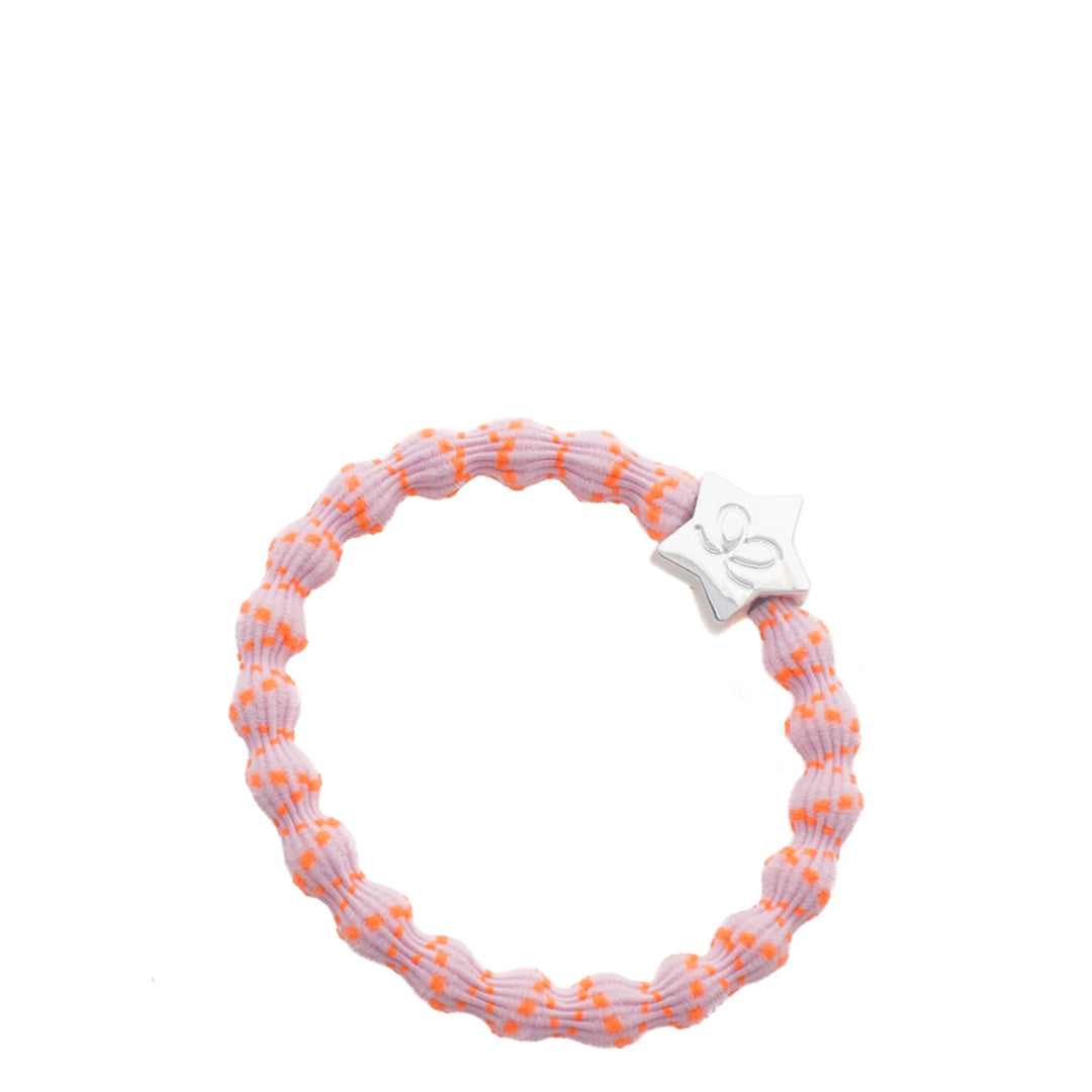 Silver Star Neon Orange on Pink