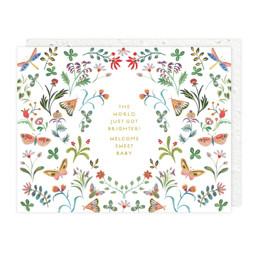 Butterfly Garden Baby Card