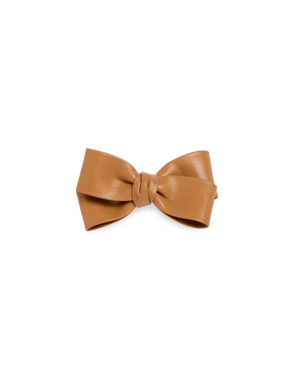 Faux Leather Bow Clip