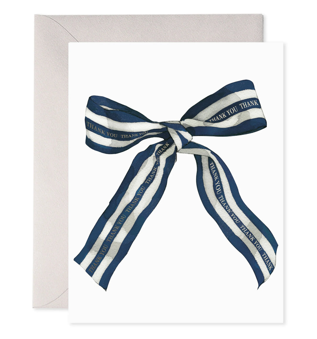 Big Navy Striped Bow Thank You