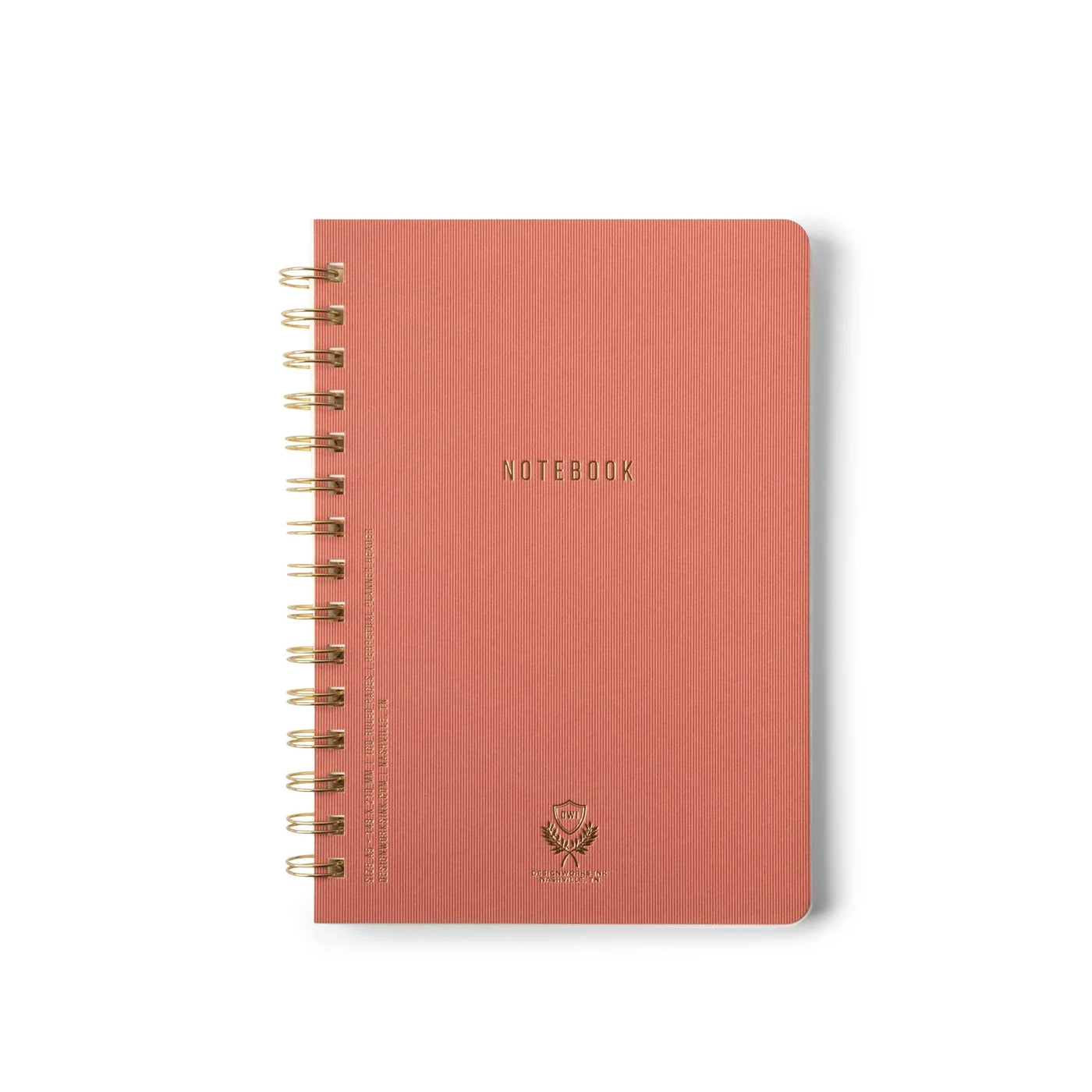 Textured Paper Twin Wire Notebook - Large Terracotta
