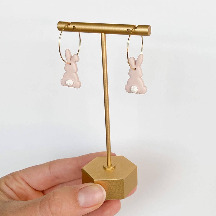Bunny Cottontail Hoops in Pink
