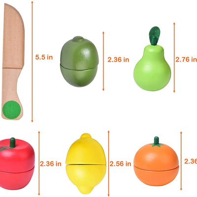 Wooden Pretend Cutting Play Food Toy