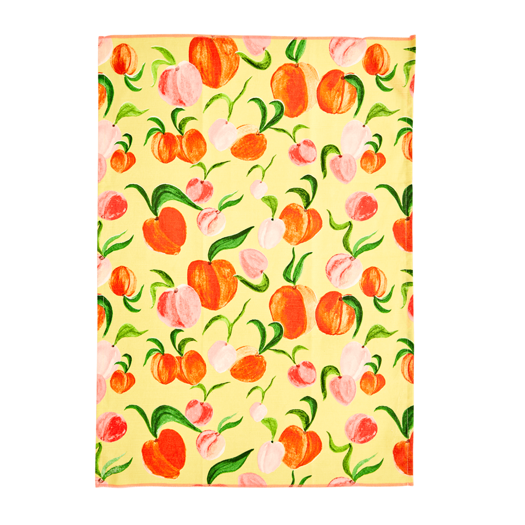 Peach Print Tea Towel