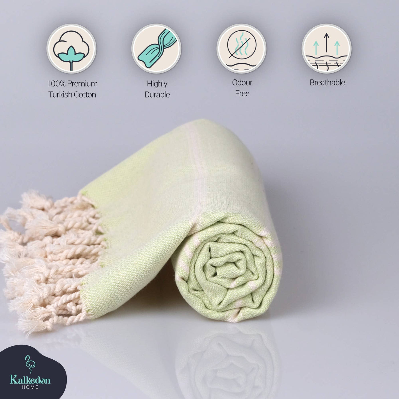 Premium Turkish Towel | Beach Towel | Peshtemal | Lime Green